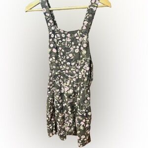 NWT Free People Earth Combo Floral Overalls Jumper Mini Dress Size 4